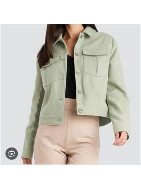 JOIE | Anthropologie Soft Fleece Boxy Shacket in Sage Green sz XL